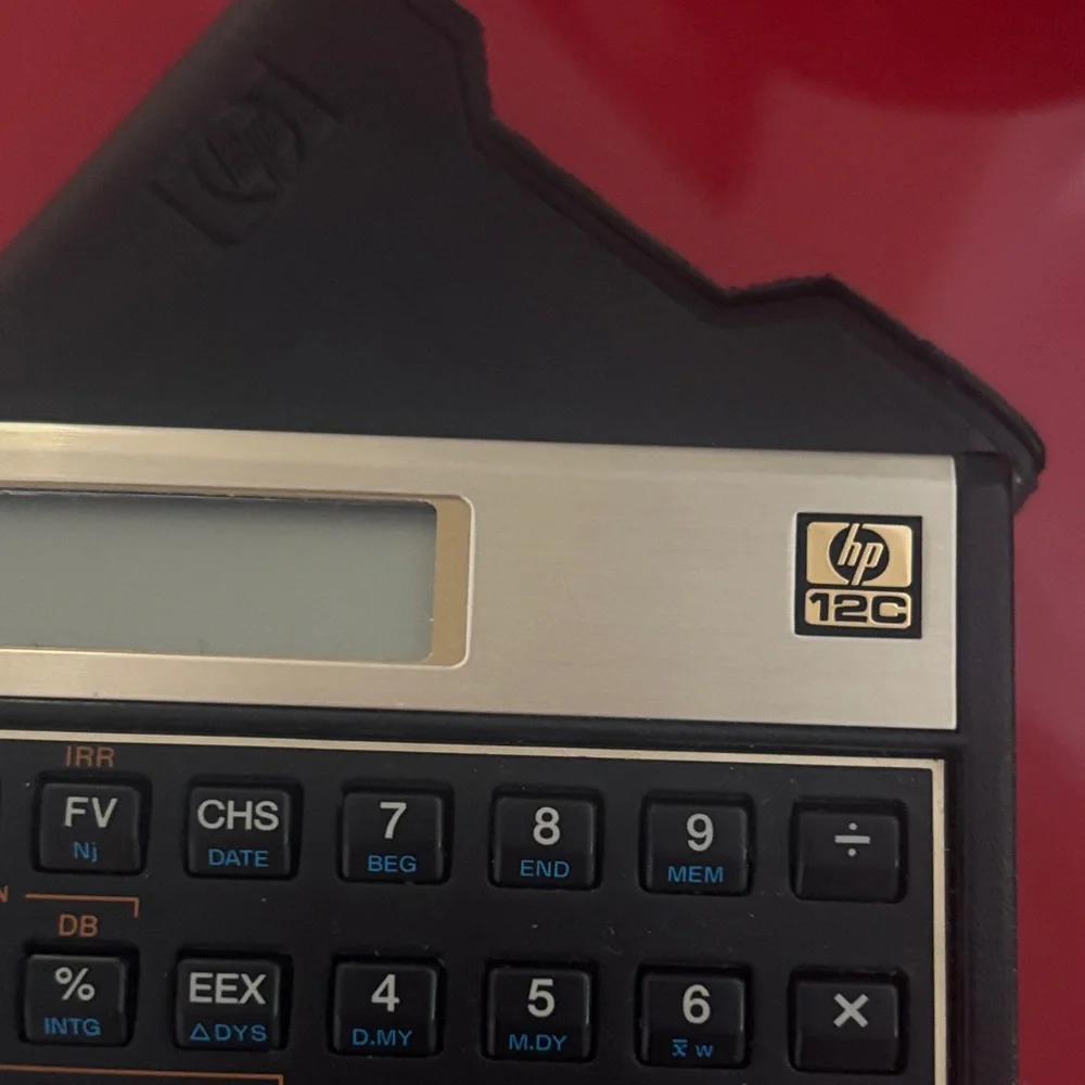HP Hewlett-Packard Black and Gold Financial Calculator (Vintage Style)